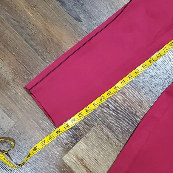 Anthropologie the essential slim magenta piped cropped trouser pants - Picture 2 of 8